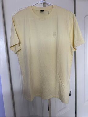 Moose Knuckles New (without tags) Pale Yellow Short-Sleeve Logo Tee